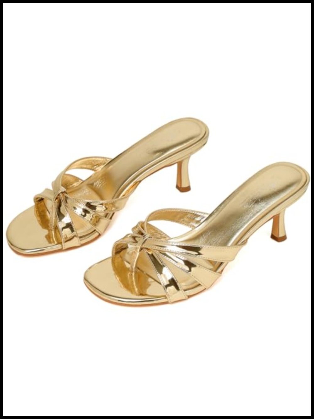 Kitten Heels Pointed Toe Vintage Mules for Women Stiletto Slip On Sandals Party